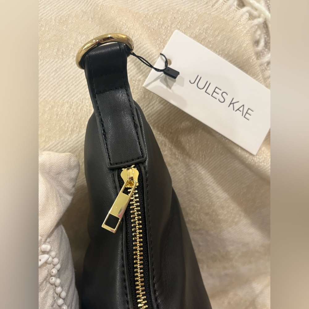SOLD // NWT 🌙 Jules Kae • Zola Black Vegan Leather Half Moon Shoulder Crossbody - Picture 10 of 16